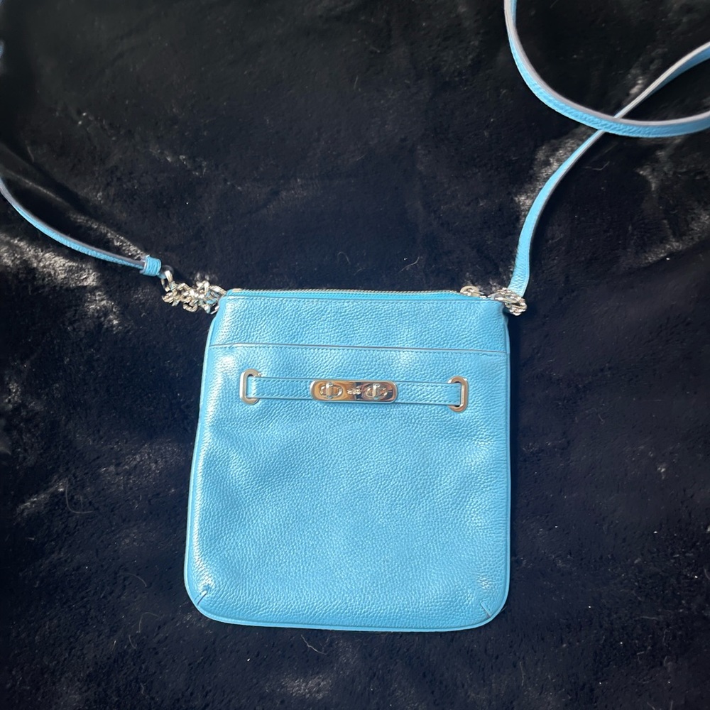 Coach Crossbody handbag Turquoise Blue color